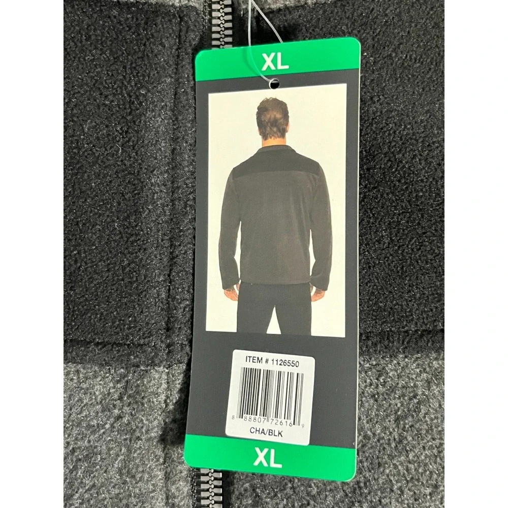 Tommy‎ Hilfiger Colorblock Fleece Jacket Men's XL – Charcoal/Black – NWT